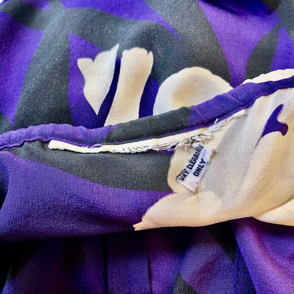 Vintage 80's Purple Floral Dressy Tank Top Cami Womens Large - Picture 6 of 11